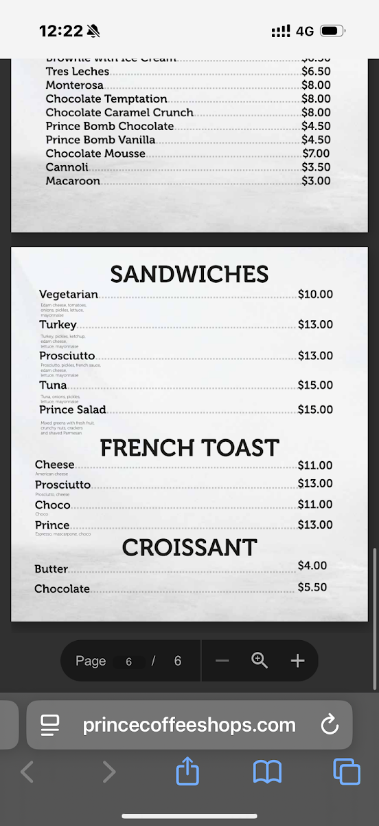 Prince Coffee House. Menu - Image 2