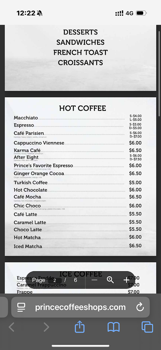 Prince Coffee House. Menu - Image 6